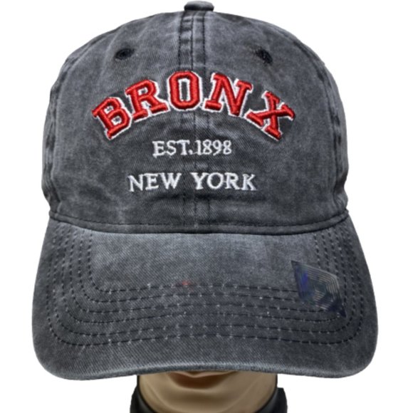 Bronx NY Embroidered Polo Cap, Denim Stonewashed Cap, Adjustable Baseball Cap - Picture 4 of 6